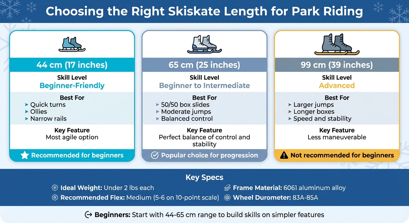 Skiskate Length Comparison Guide for Terrain Park Beginners