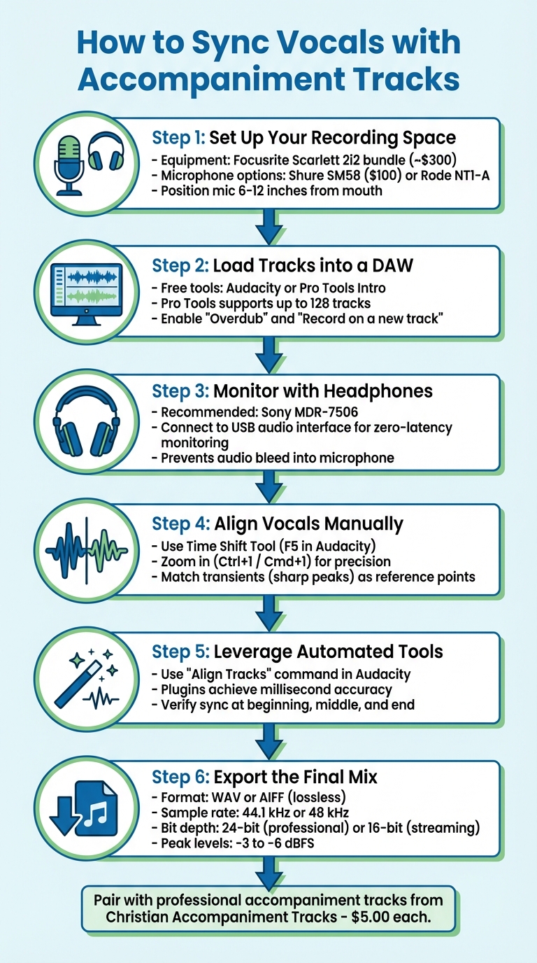 6-Step Process for Syncing Vocals with Accompaniment Tracks