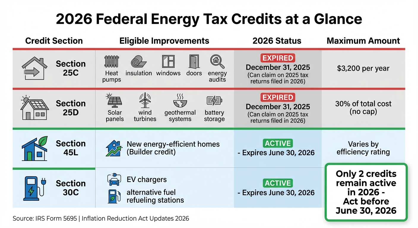 2026 Federal Energy Tax Credits: Status, Deadlines, and Maximum Rebate Amounts