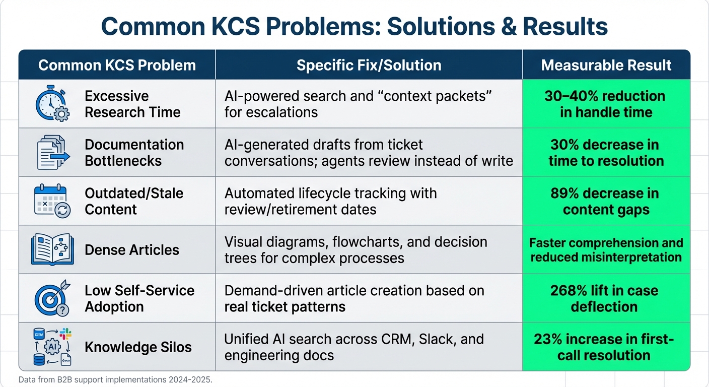 Common KCS Problems vs Solutions and Measurable Results in B2B Support
