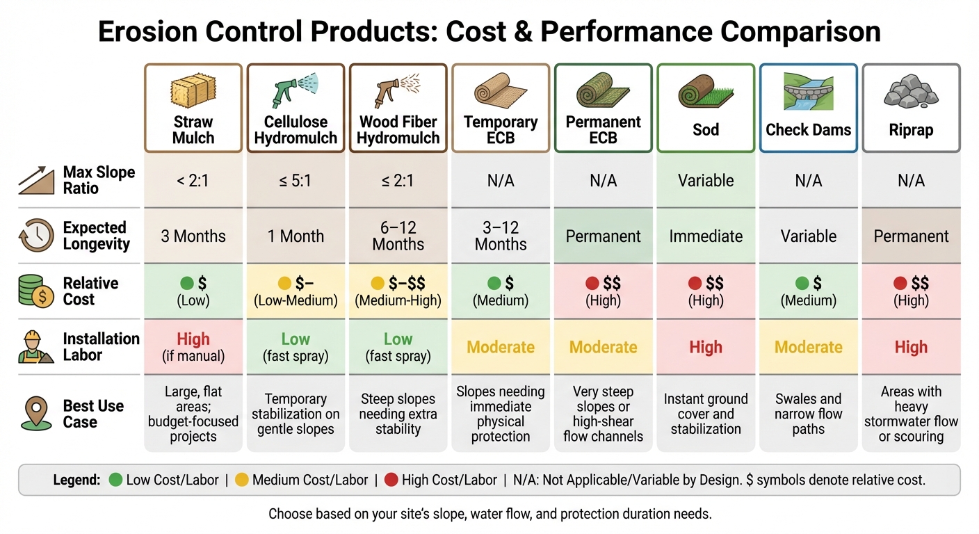 Erosion Control Products Comparison: Cost, Performance, and Best Uses
