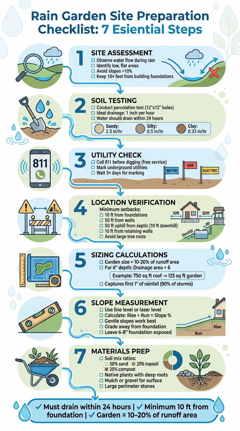Rain Garden Site Preparation Checklist: 7-Step Process