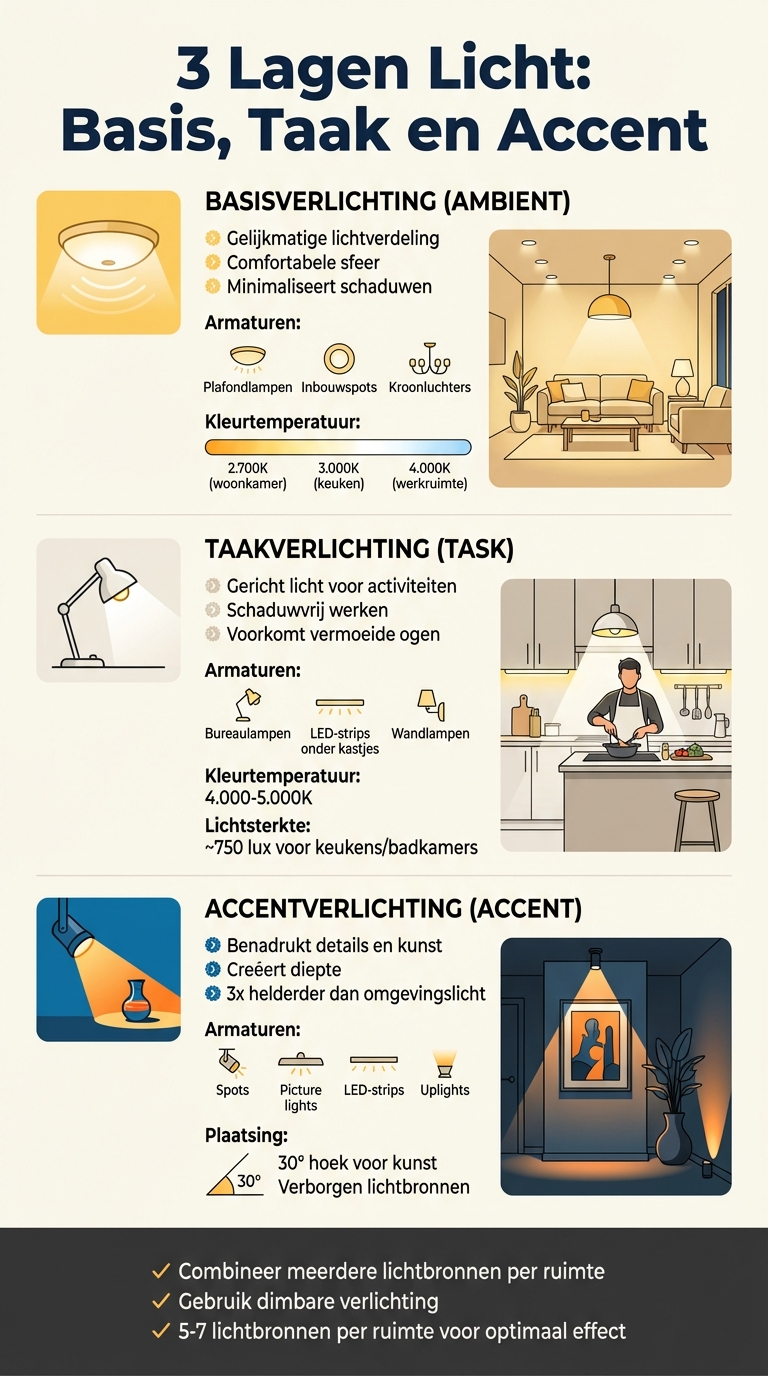 3 Lagen Licht: Basis, Taak en Accent Verlichting Uitgelegd