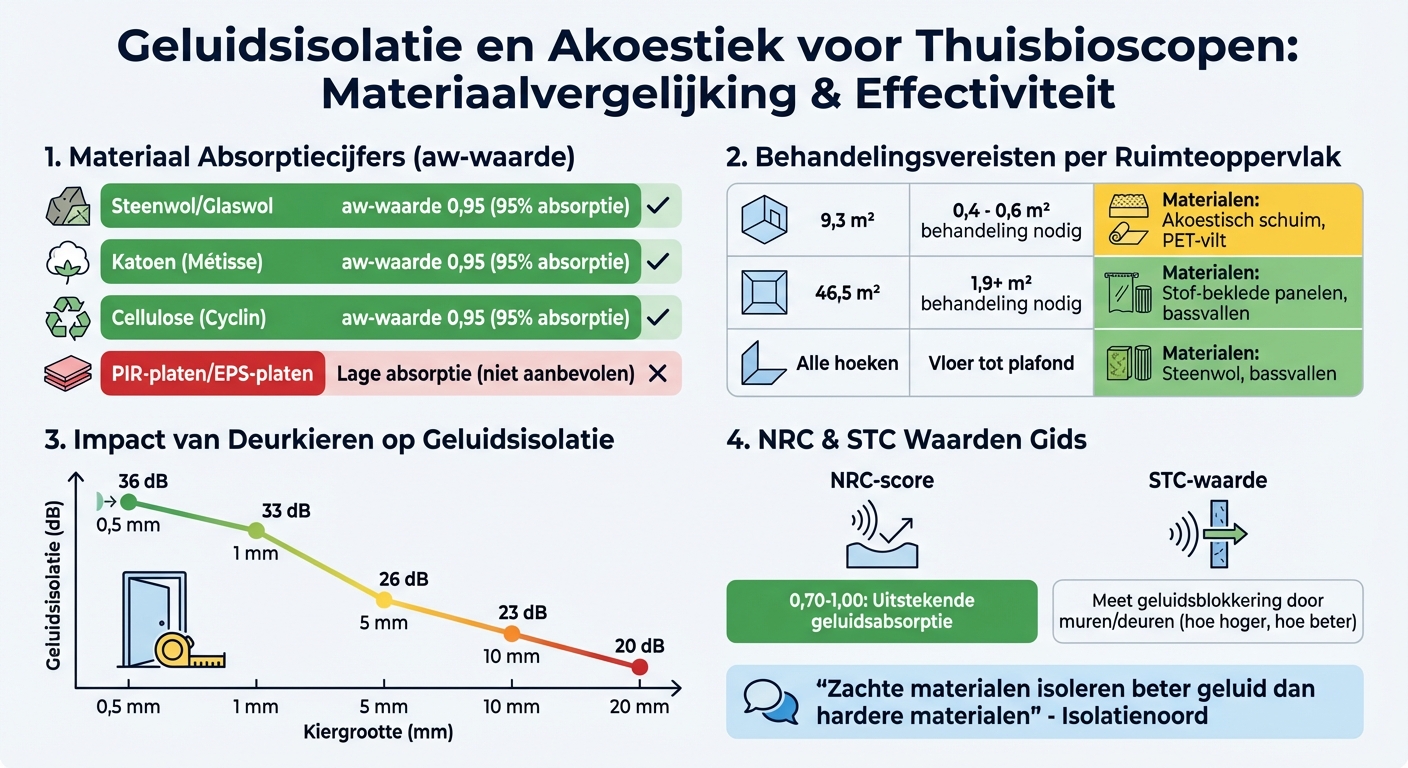 Geluidsisolatie materialen en waarden voor thuisbioscoop