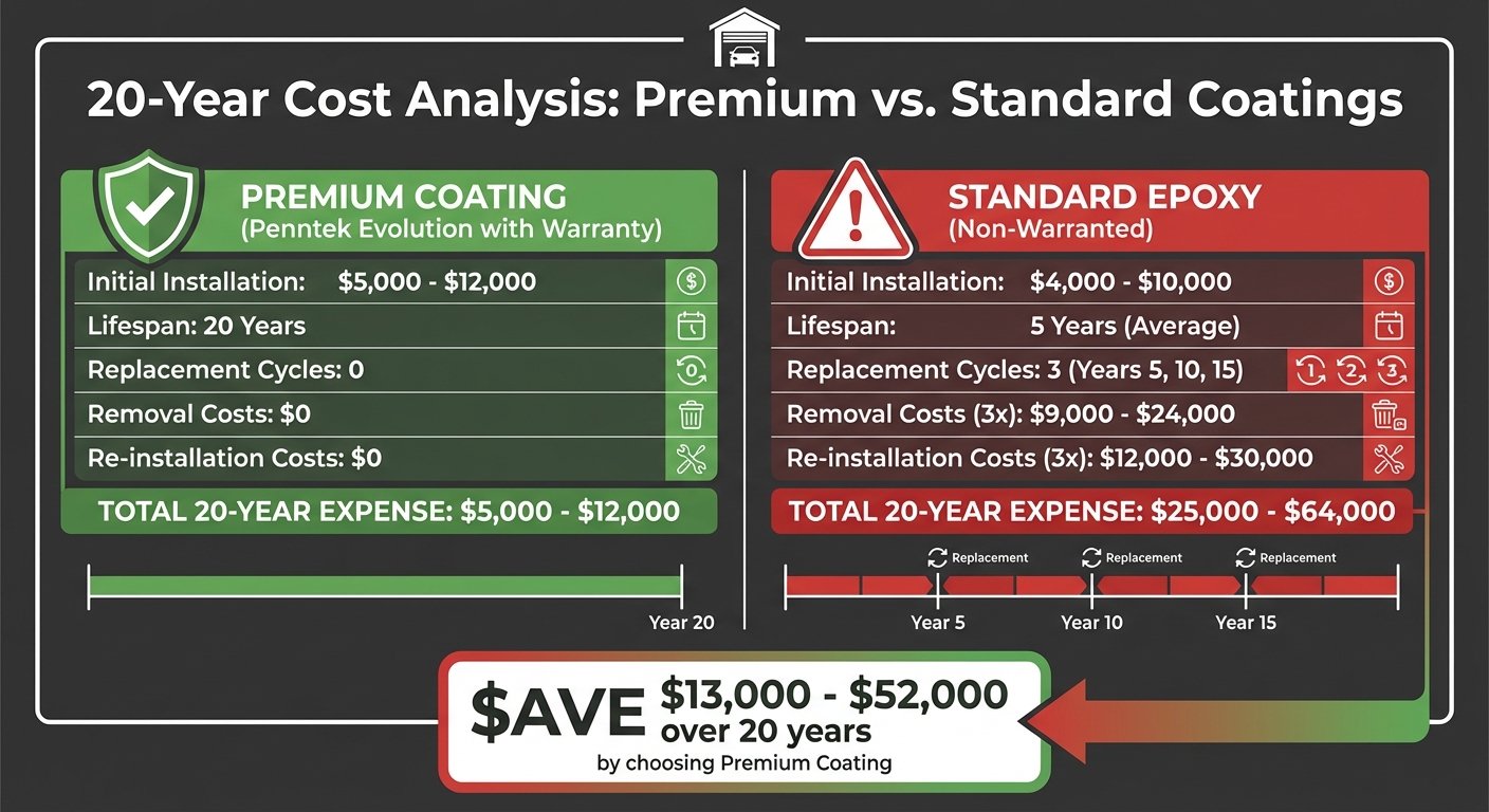 Concrete Coating Costs: Long-Term Savings Explained 7 20-Year Cost Comparison: Premium Vs Standard Concrete Coatings