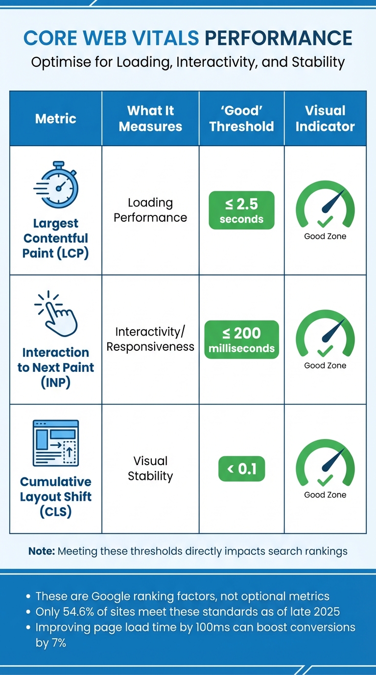 Core Web Vitals Performance Thresholds for SEO