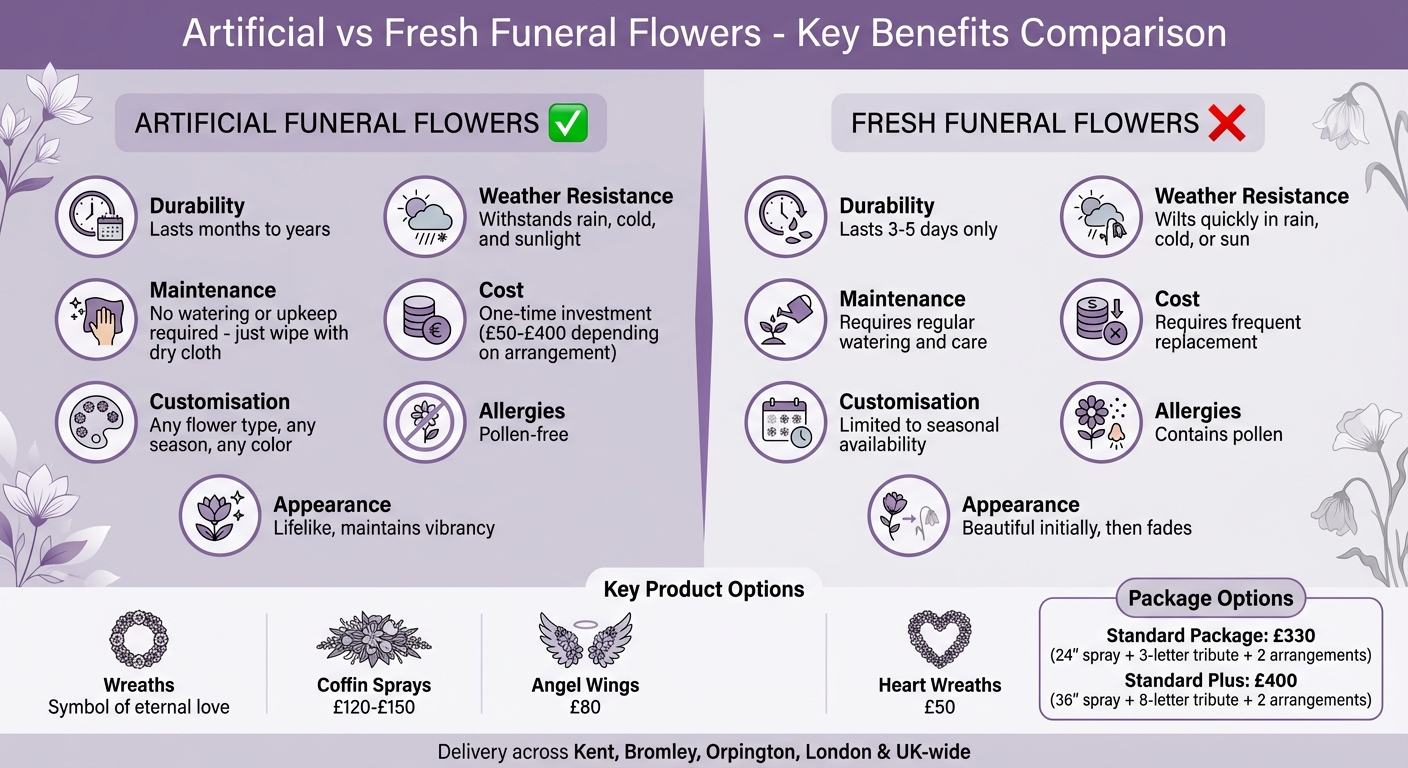 Artificial vs Fresh Funeral Flowers: Benefits Comparison