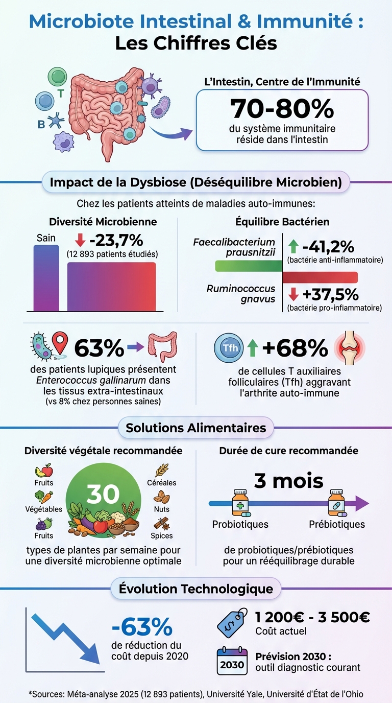 Microbiote intestinal et système immunitaire : chiffres clés et impacts