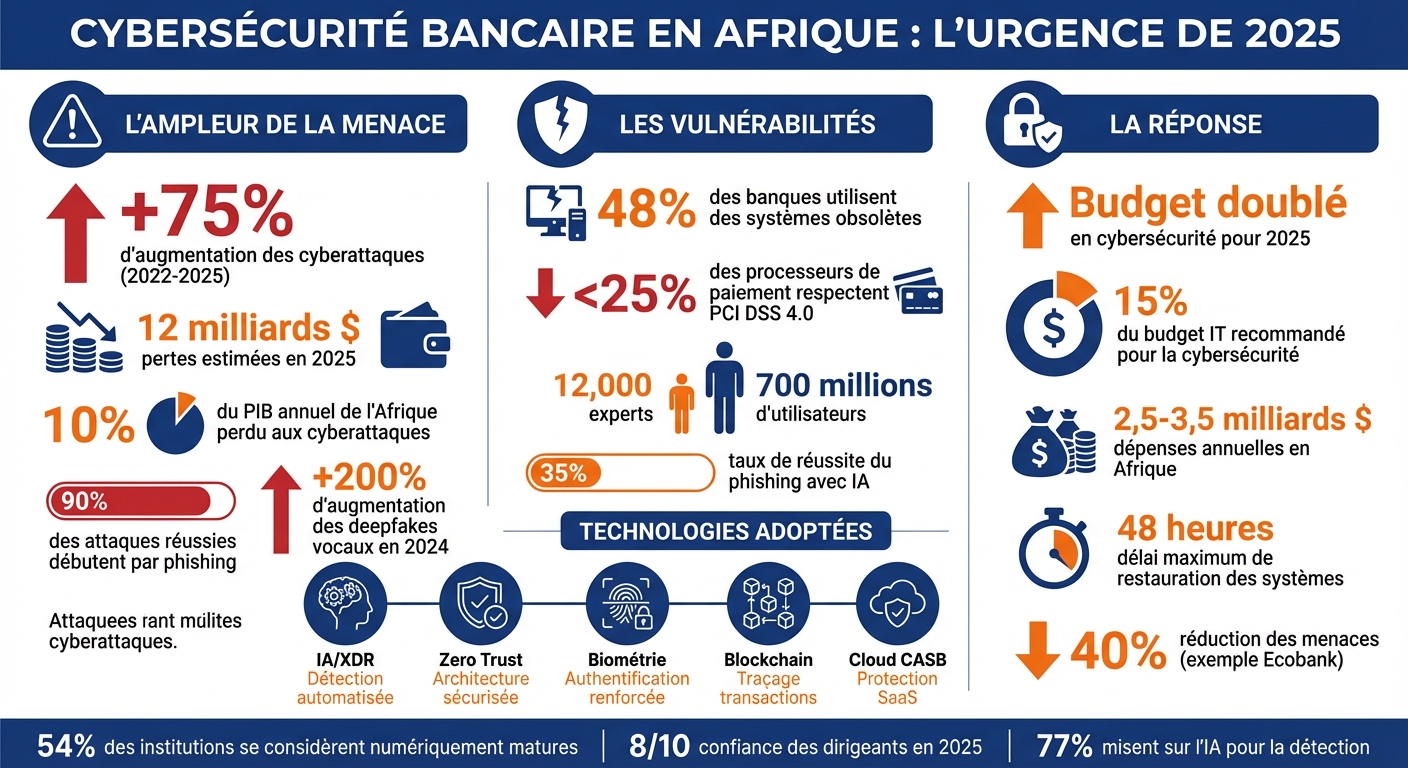 Cybersécurité bancaire en Afrique : chiffres clés et investissements 2025