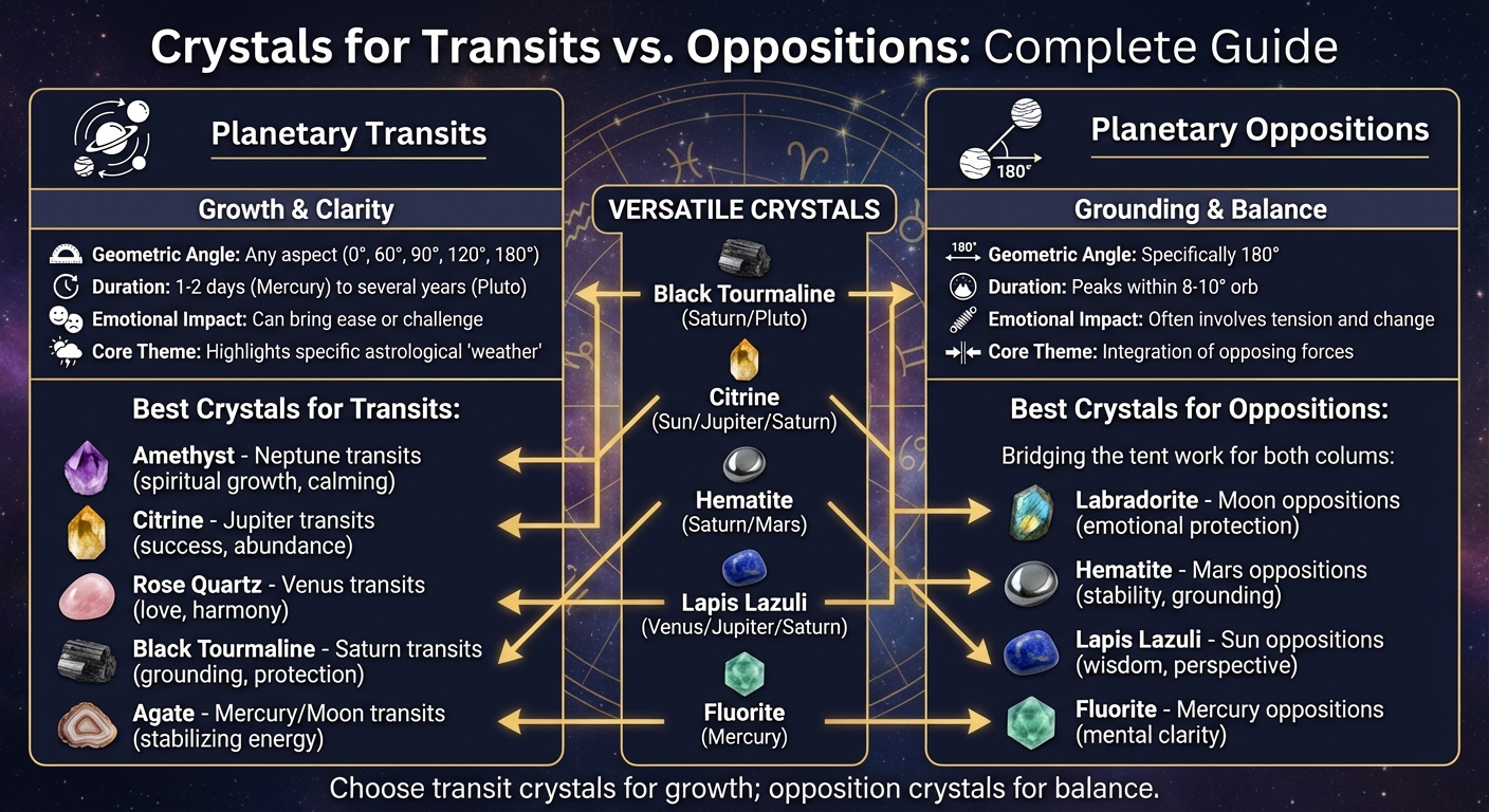 Planetary Transits vs Oppositions Crystal Guide Comparison Chart