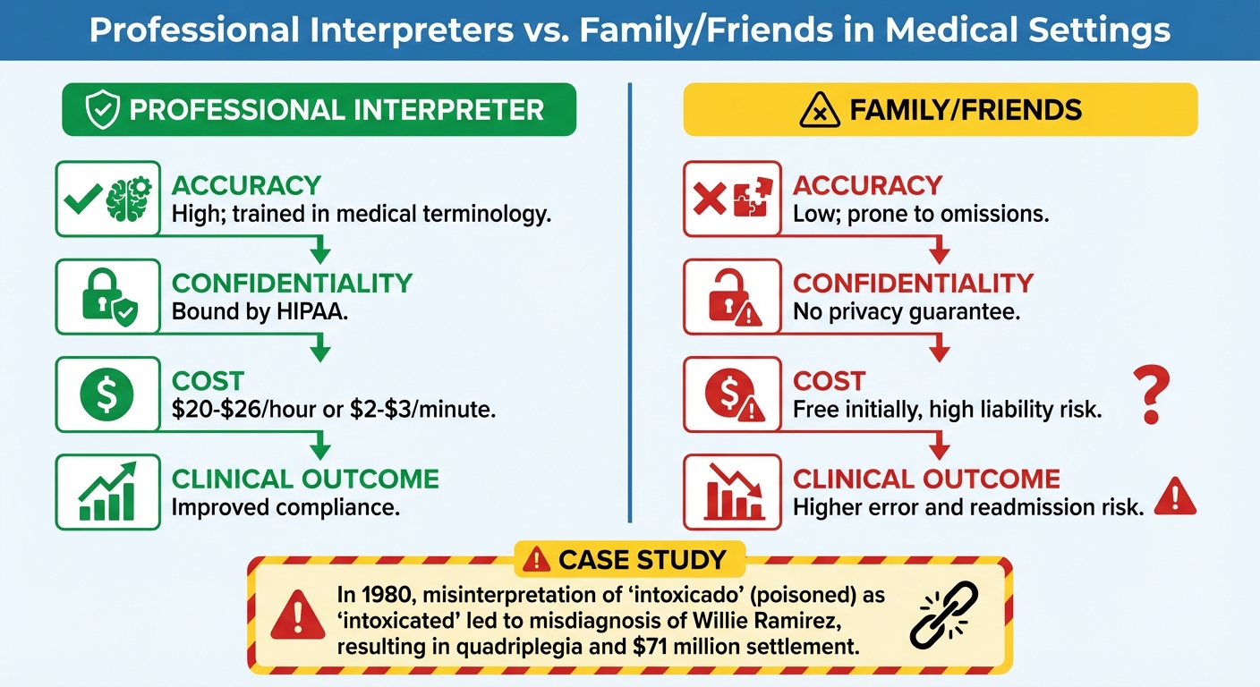 Professional Interpreters vs Family Members in Medical Settings Comparison