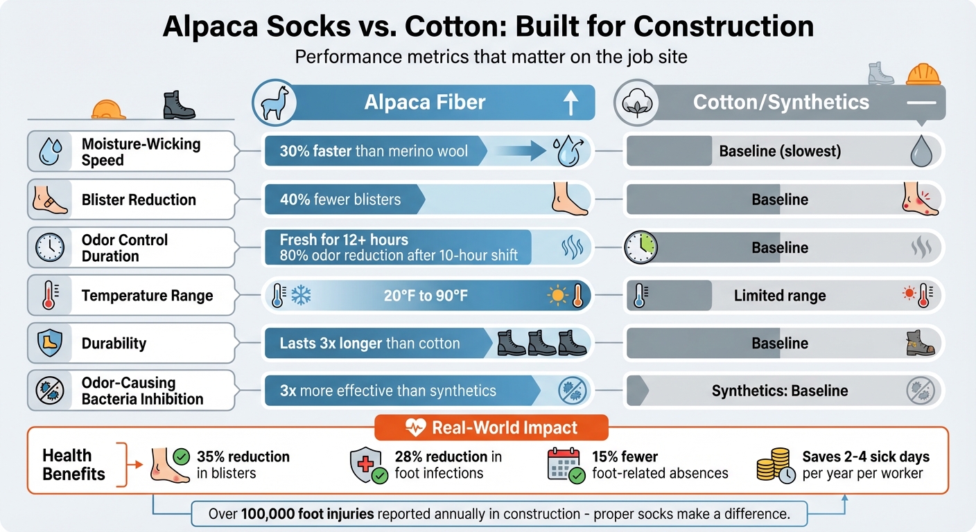 Alpaca Socks vs Cotton: Performance Comparison for Construction Workers