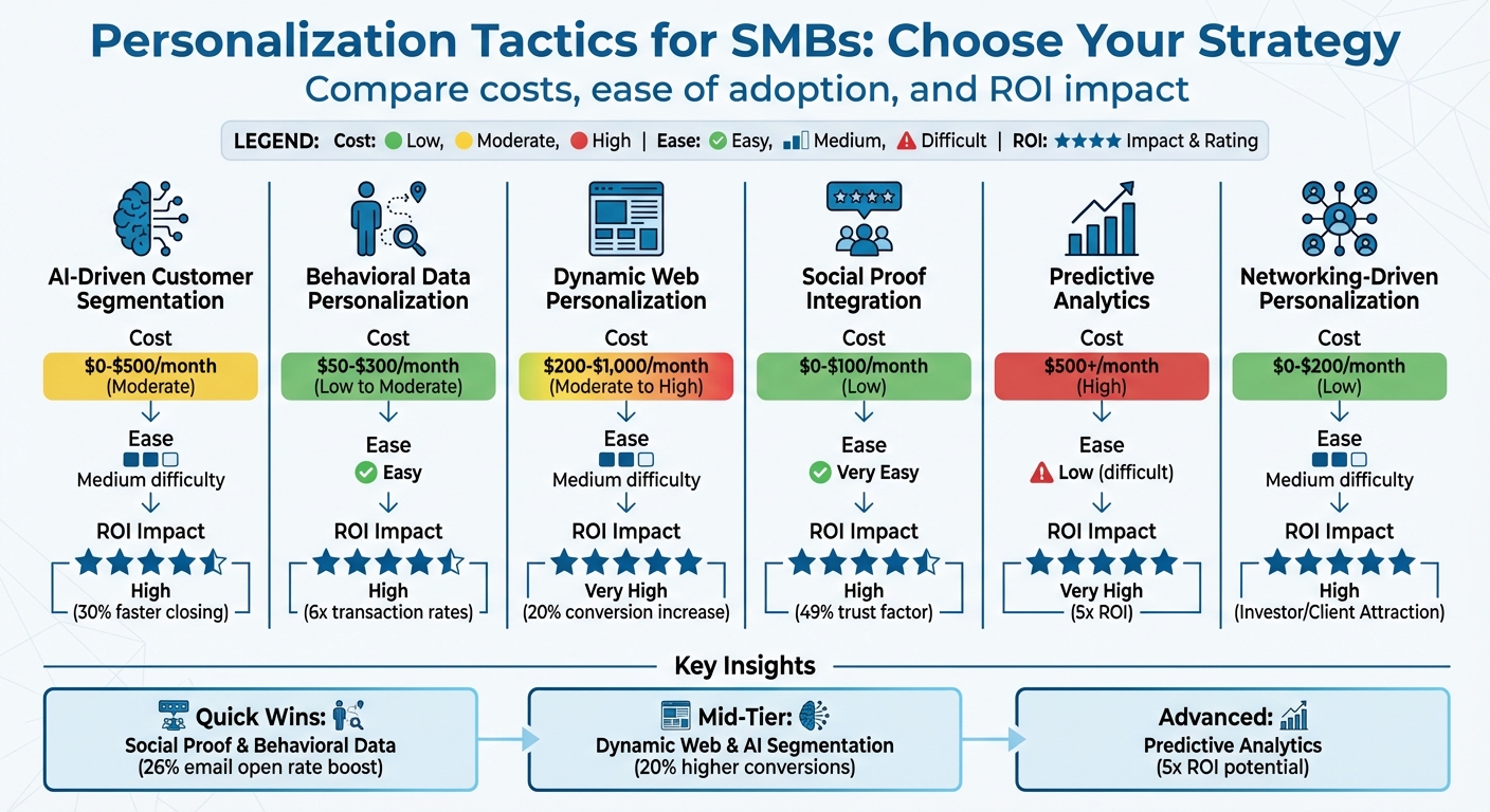 SMB Personalization Tactics: Cost, ROI, and Implementation Comparison