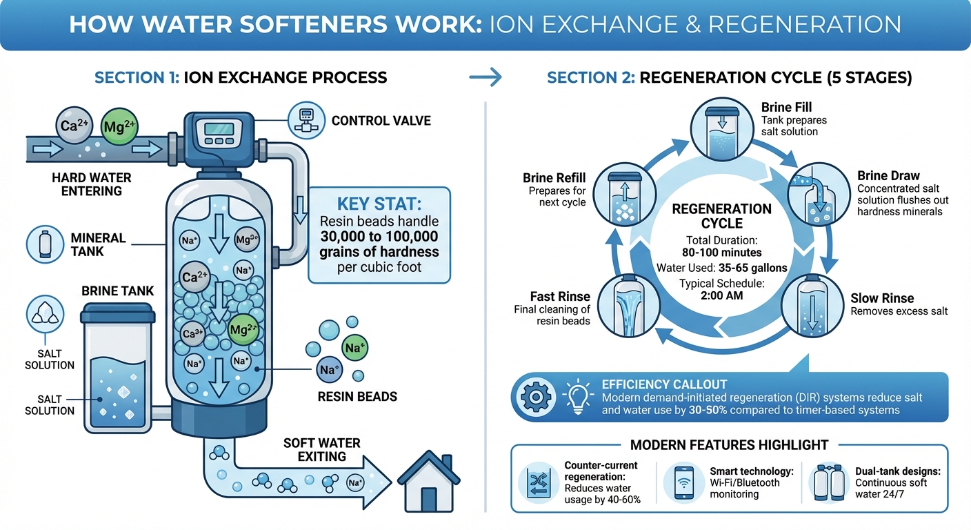 How Water Softeners Work: Ion Exchange and Regeneration Process