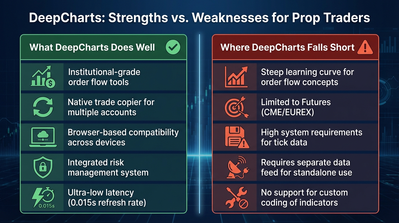 DeepCharts Strengths vs Weaknesses for Futures Prop Traders