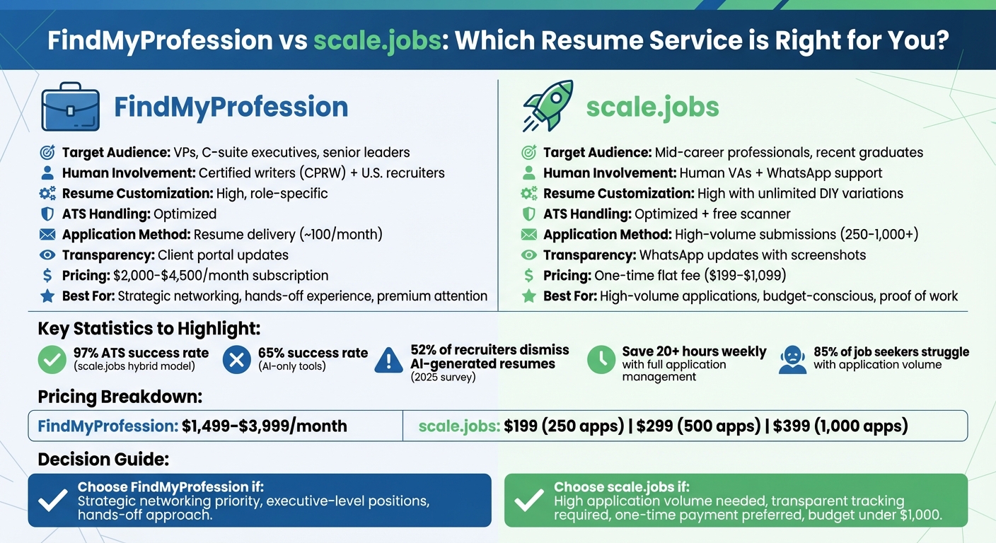 FindMyProfession vs scale.jobs: Feature Comparison and Pricing