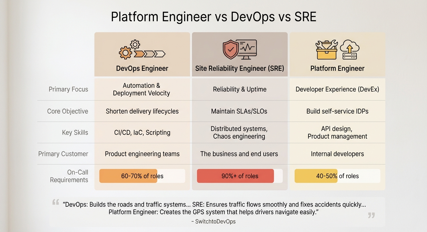 Platform Engineer vs DevOps vs SRE: Key Differences in Roles and Responsibilities