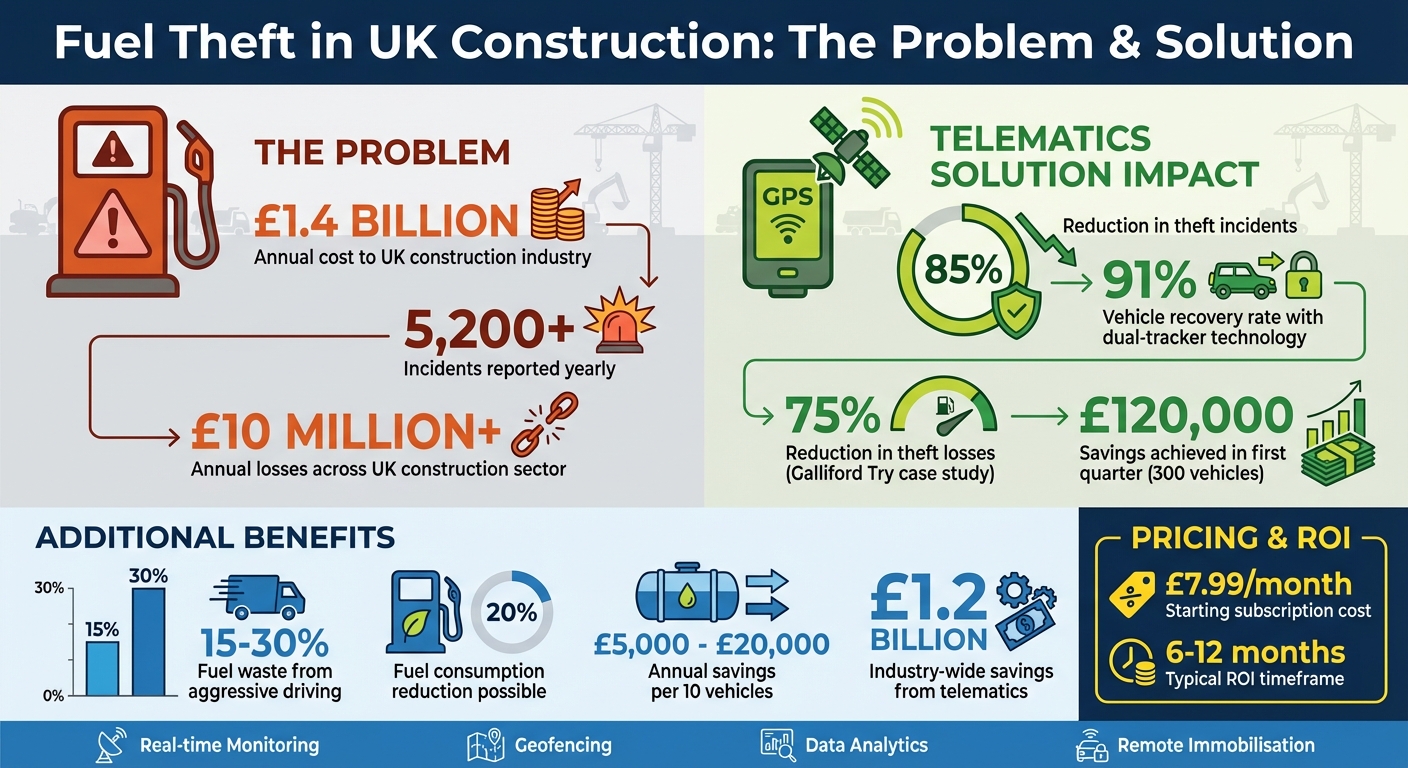 UK Construction Fleet Fuel Theft Statistics and Telematics Prevention Impact