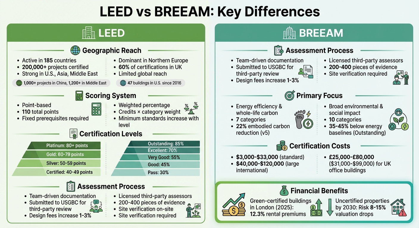 LEED vs BREEAM Green Building Certification Comparison Chart