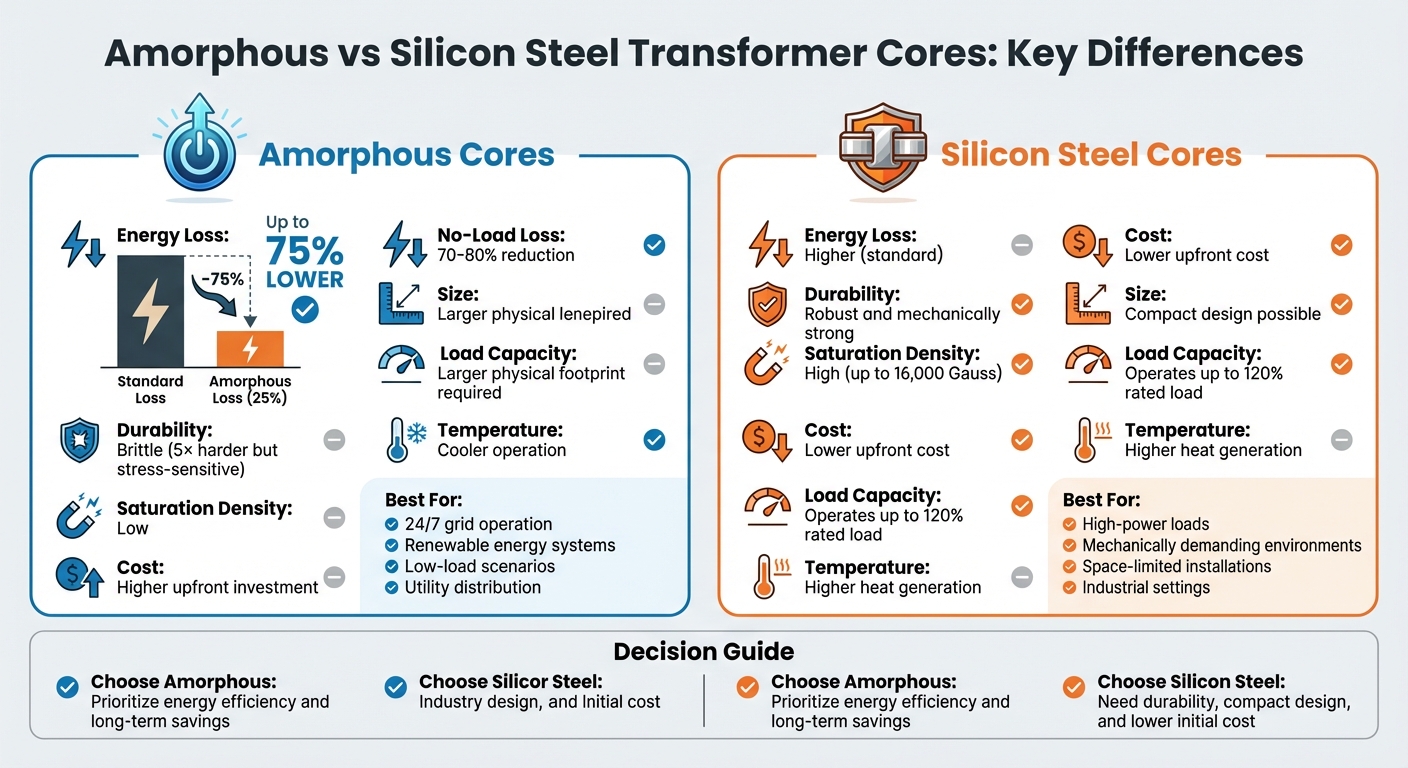Amorphous vs Silicon Steel Transformer Cores Comparison Chart