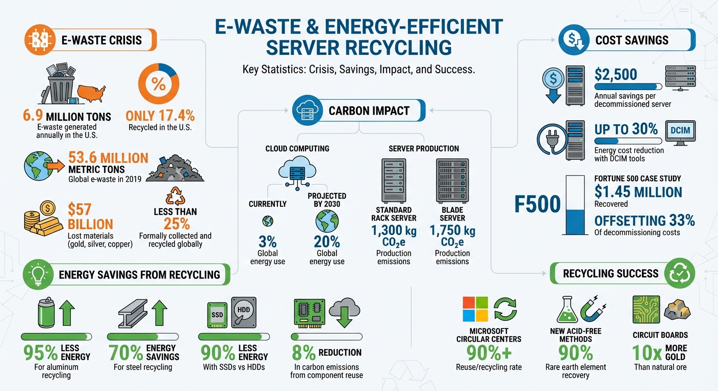 E-Waste and Energy-Efficient Server Recycling Statistics