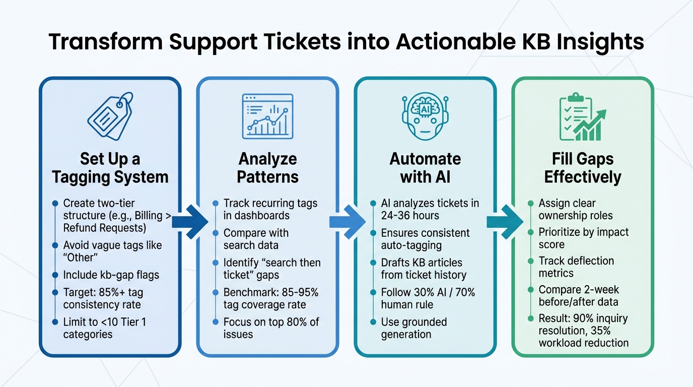 4-Step Process to Find and Fill Knowledge Base Gaps Using Ticket Tags