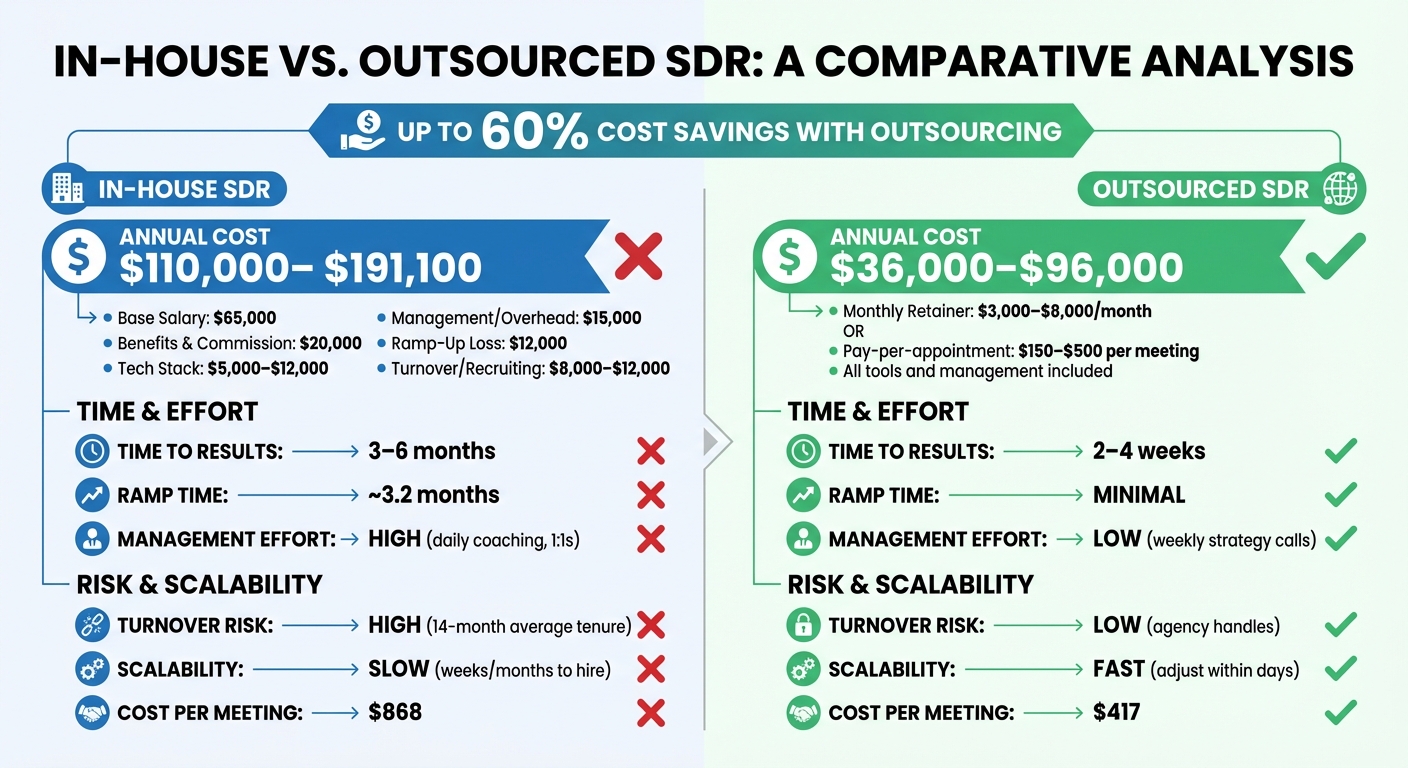 In-House vs Outsourced SDR Cost and Performance Comparison