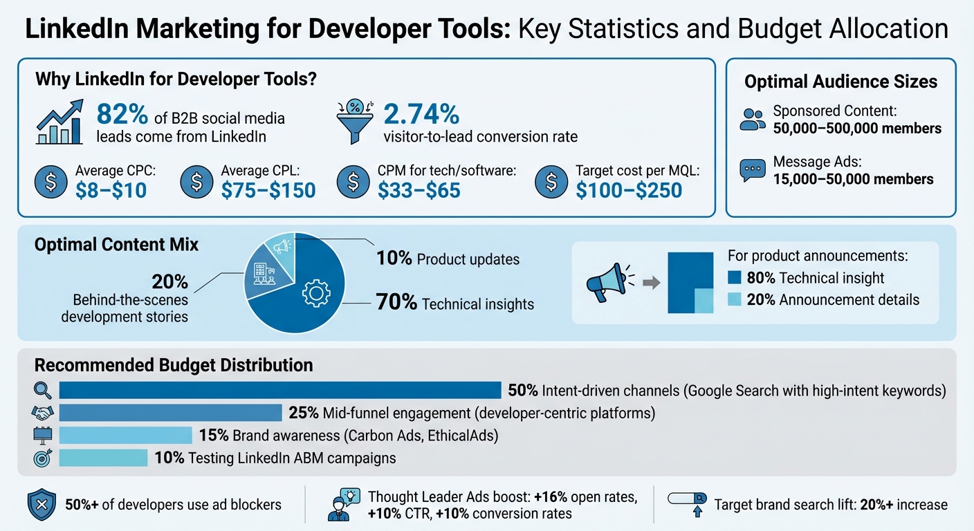 LinkedIn Marketing Statistics and Budget Allocation for Developer Tools