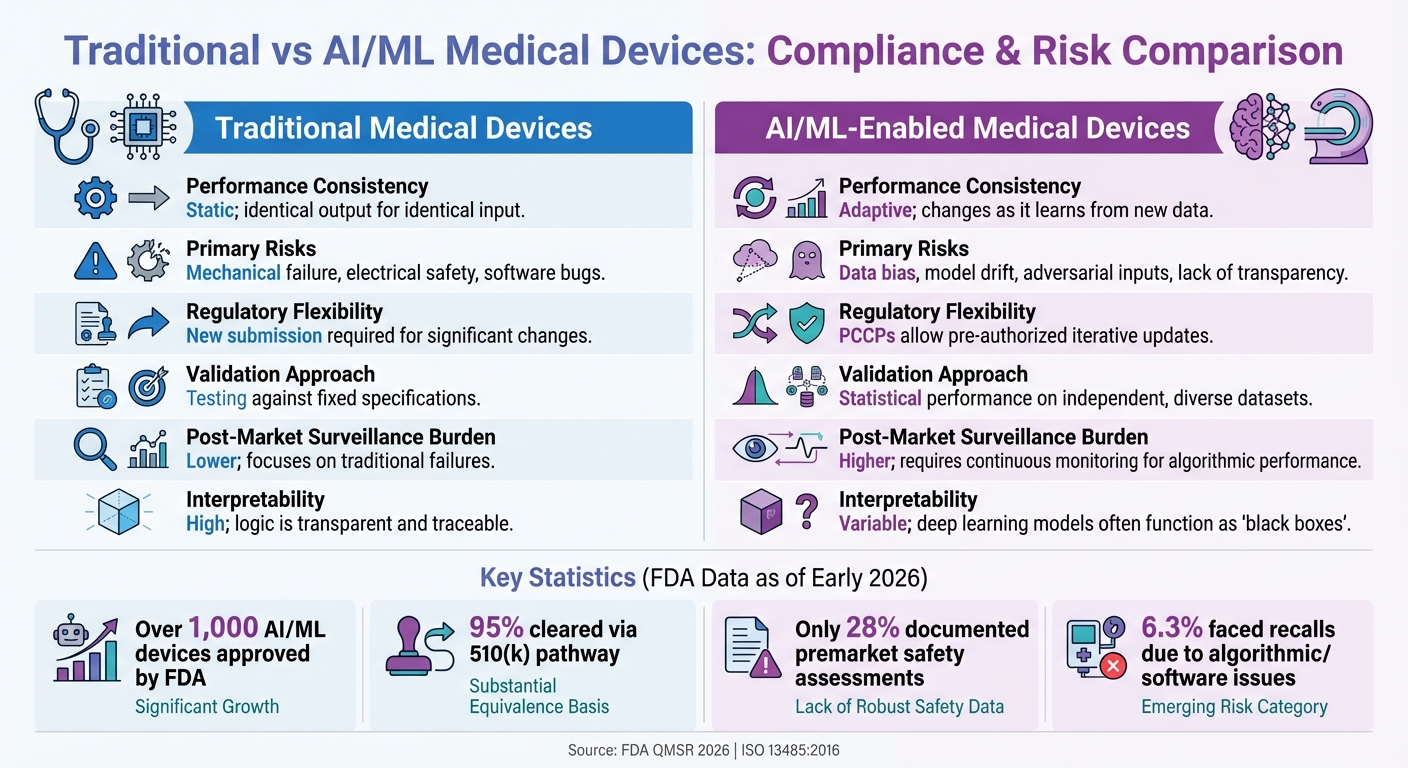 Traditional vs AI/ML Medical Devices: Key Differences in Risk Management and Compliance
