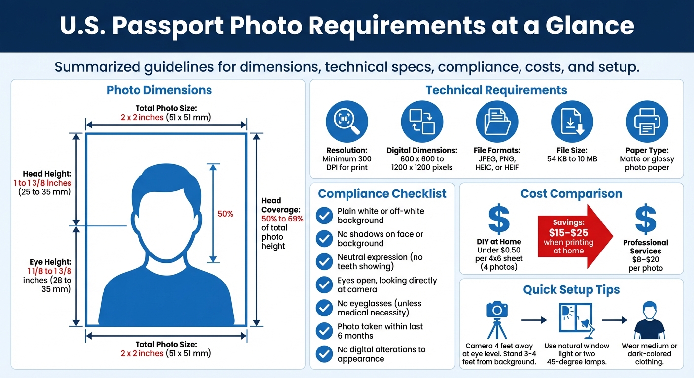 U.S. Passport Photo Requirements and Specifications Guide