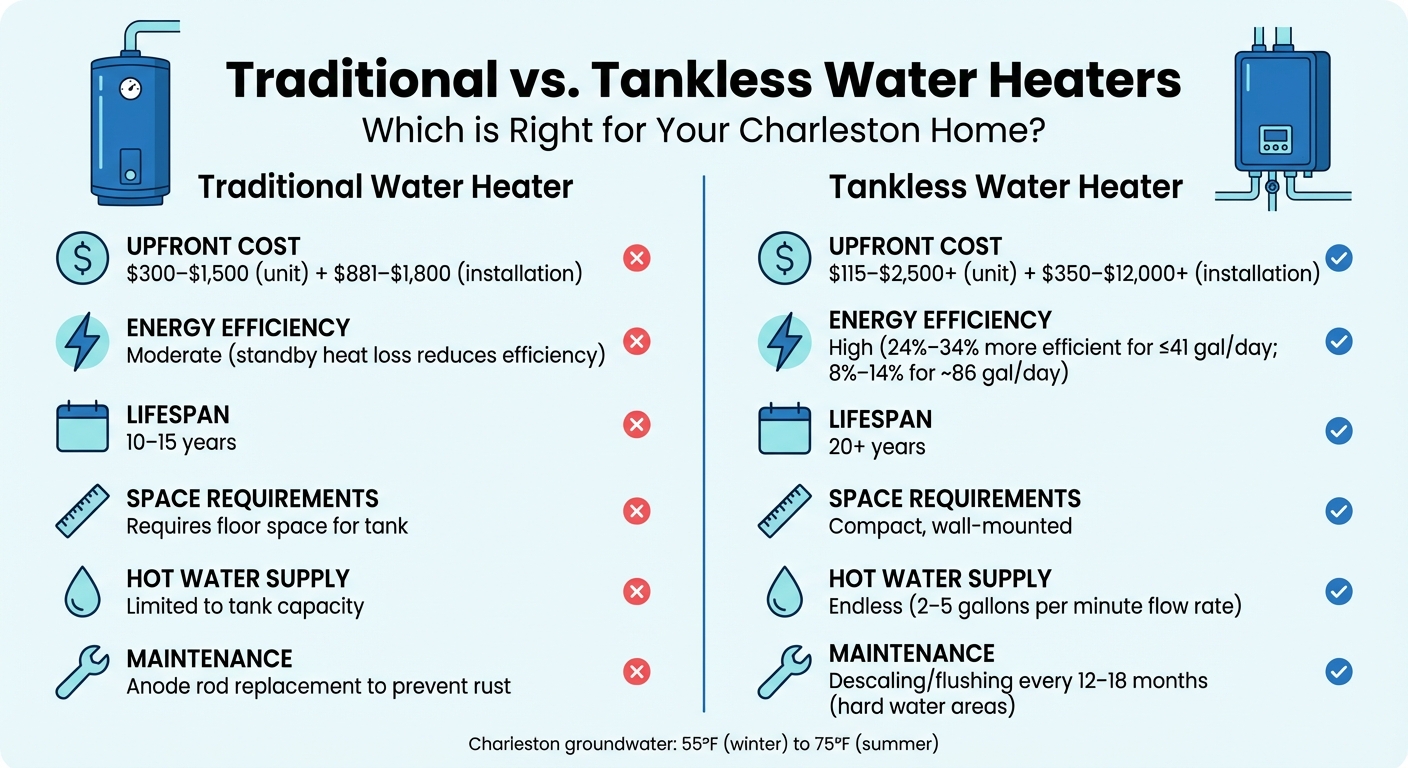 Traditional vs Tankless Water Heaters: Cost, Efficiency & Lifespan Comparison