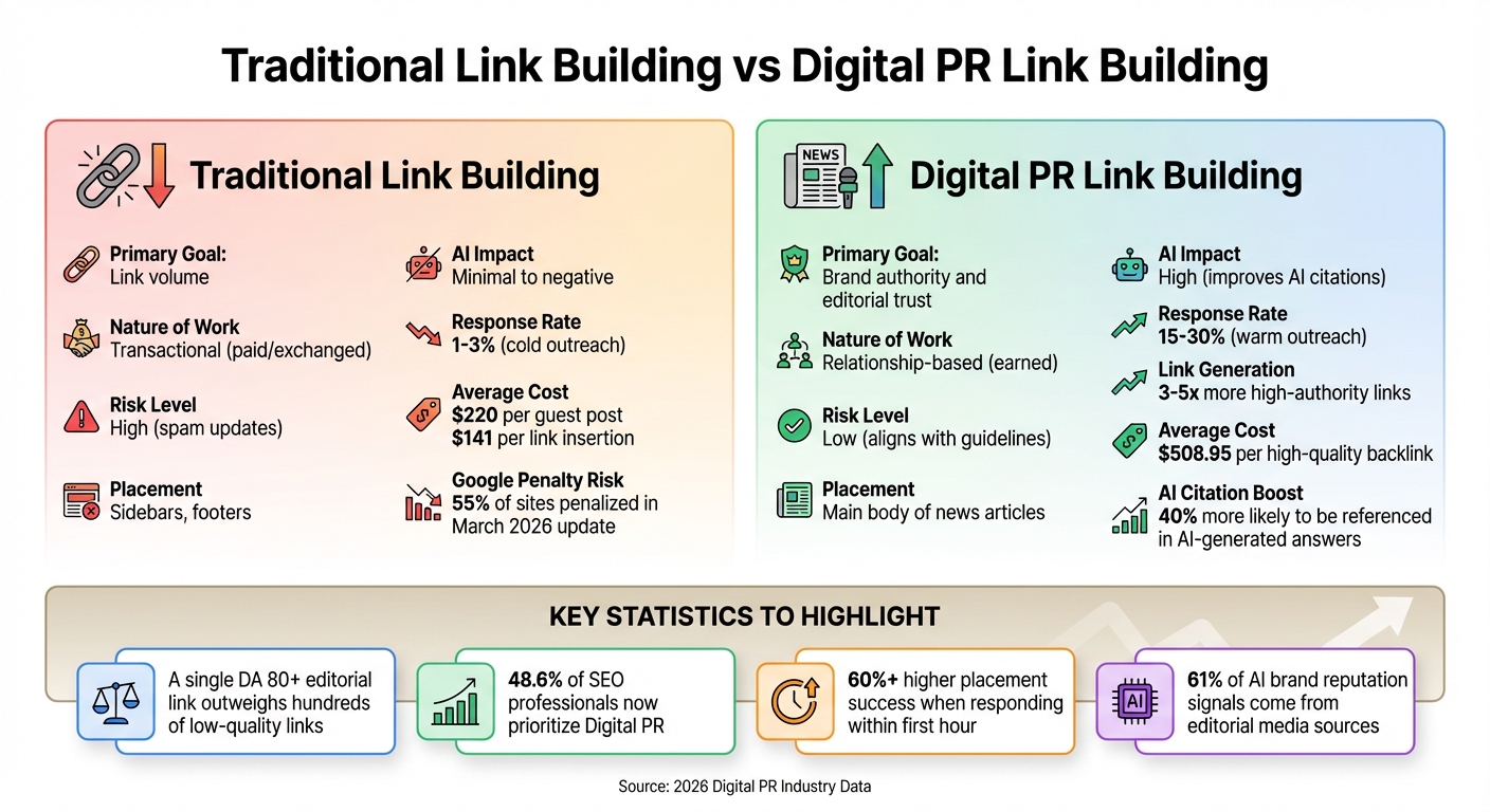 Traditional Link Building vs Digital PR Link Building Comparison