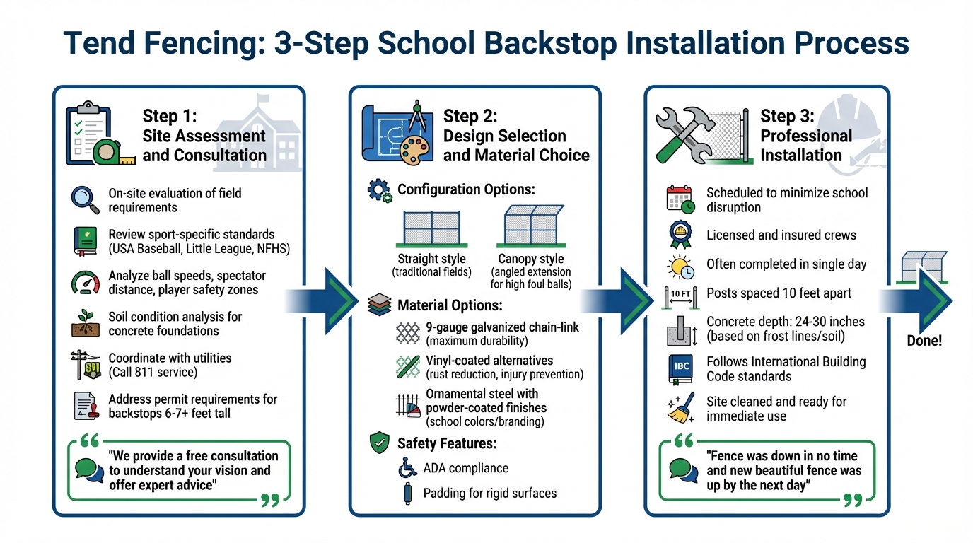 3-Step School Backstop Installation Process