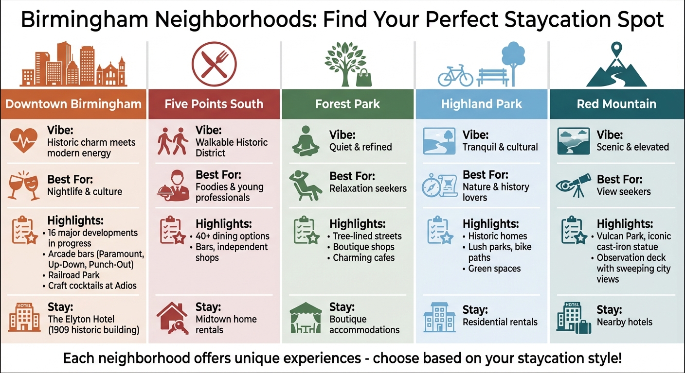 Birmingham Neighborhoods Comparison Guide for Staycations