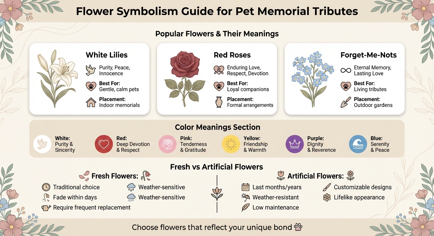 Flower Symbolism Guide for Pet Memorial Tributes