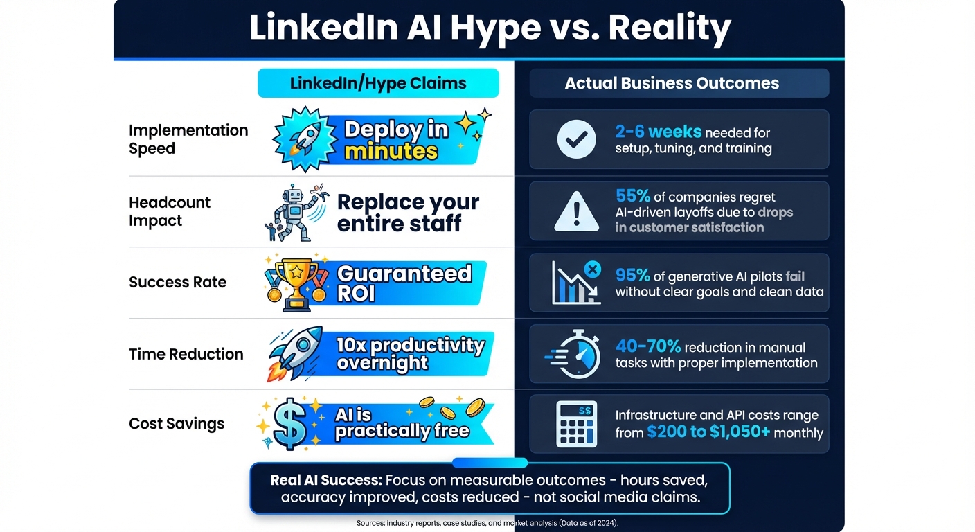 LinkedIn AI Hype vs Real Business Outcomes: What Actually Works