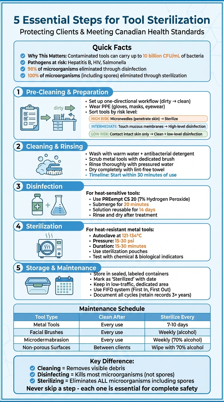 5-Step Process for Cleaning and Sterilizing Aesthetic Tools