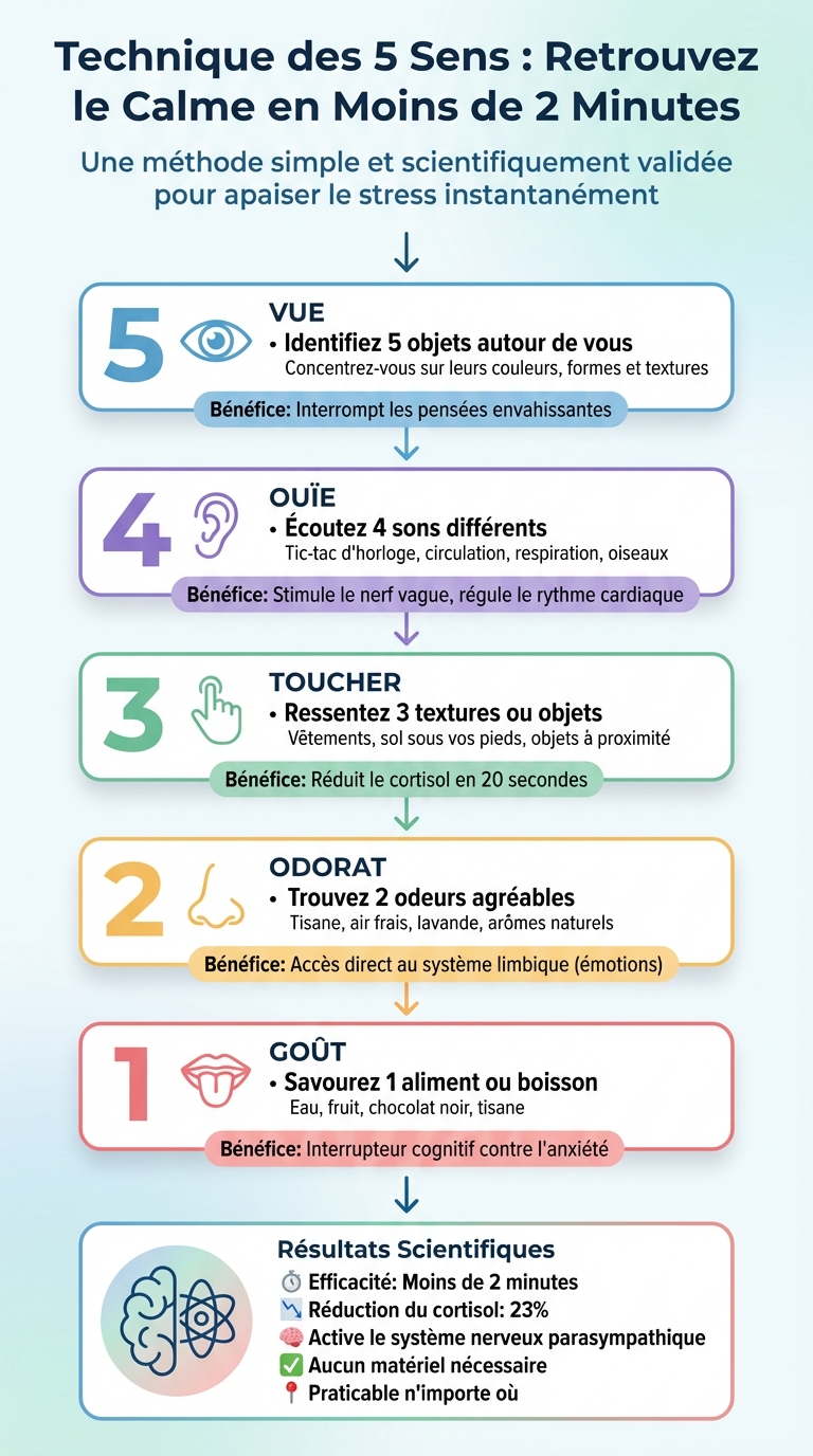 Technique des 5 sens pour réduire le stress en 2 minutes