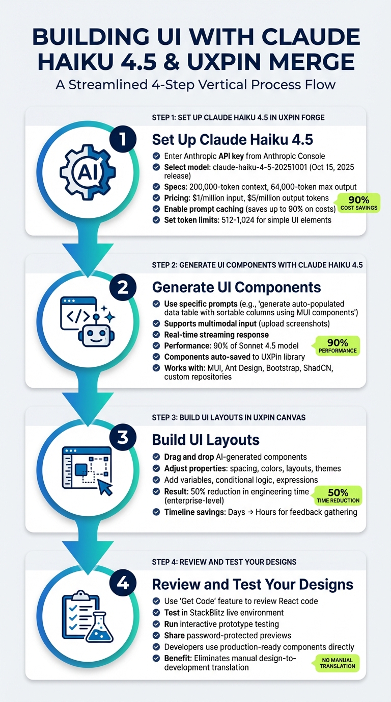 4-Step Workflow for Building UI with Claude Haiku 4.5 and UXPin Merge