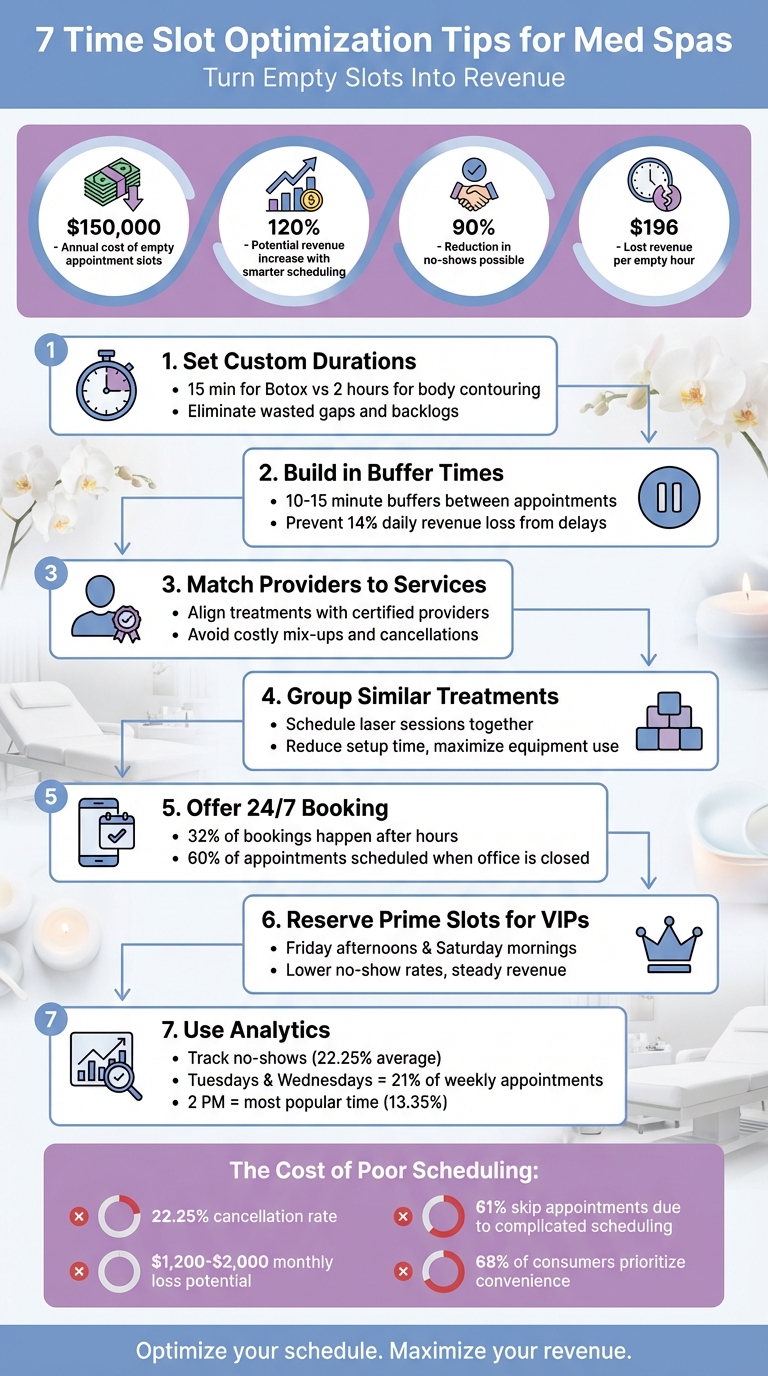 Med Spa Time Slot Optimization: 7 Tips to Increase Revenue and Reduce No-Shows