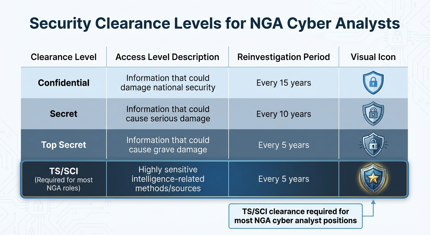 Security Clearance Levels and Requirements for NGA Cyber Analysts