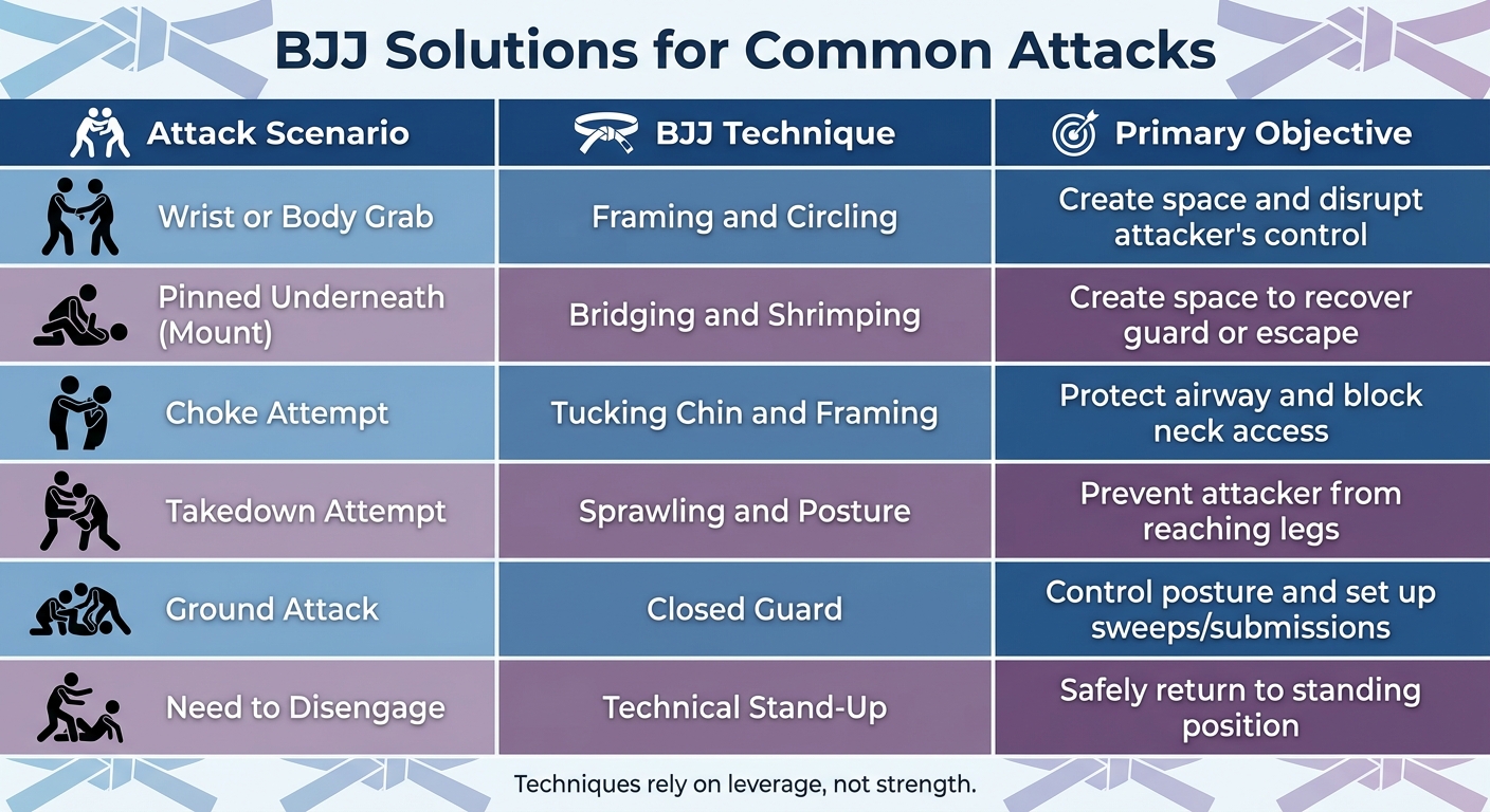BJJ Defense Techniques for Common Attack Scenarios