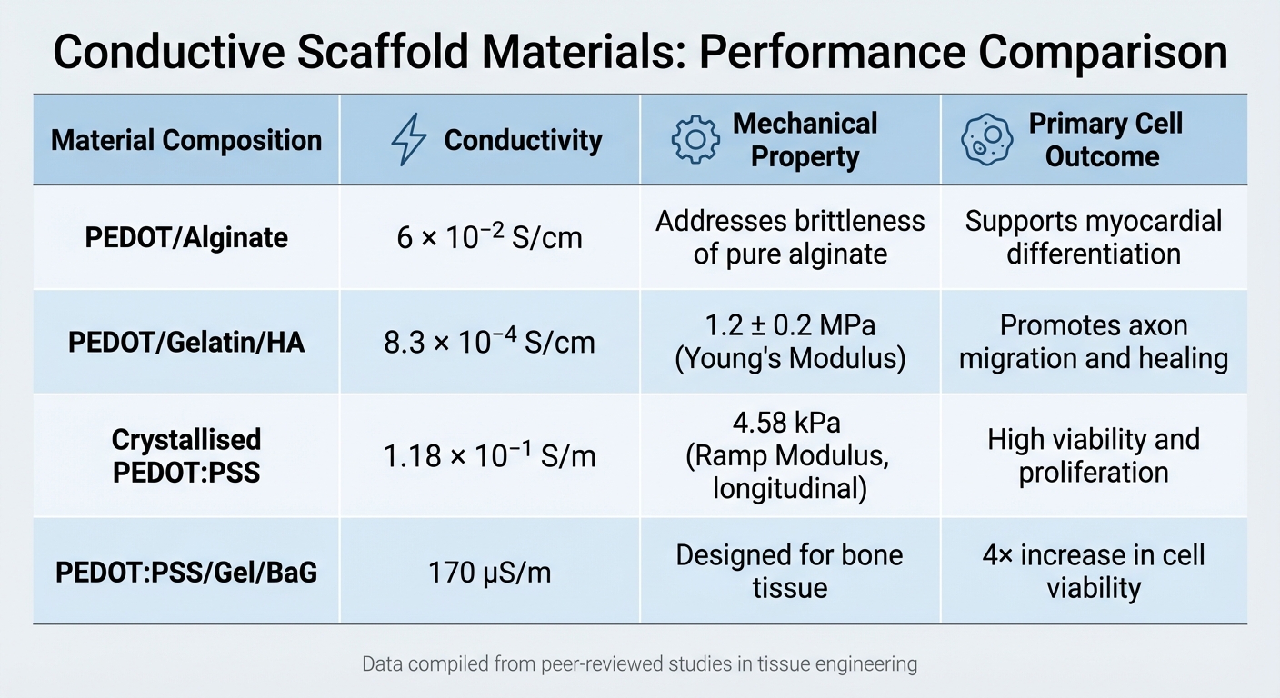 Conductive Scaffold Materials Comparison for Cultivated Meat Production