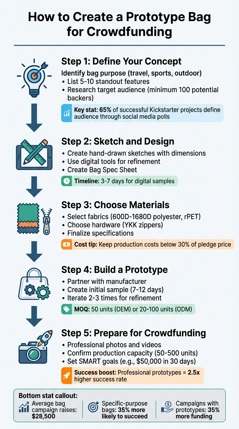 5-Step Process to Create a Prototype Bag for Crowdfunding