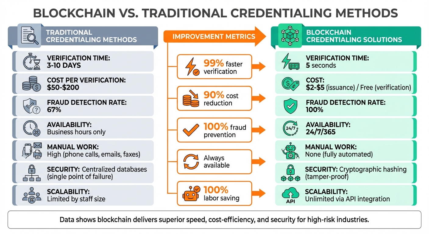 Blockchain vs Traditional Credentialing: Speed, Cost, and Accuracy Comparison