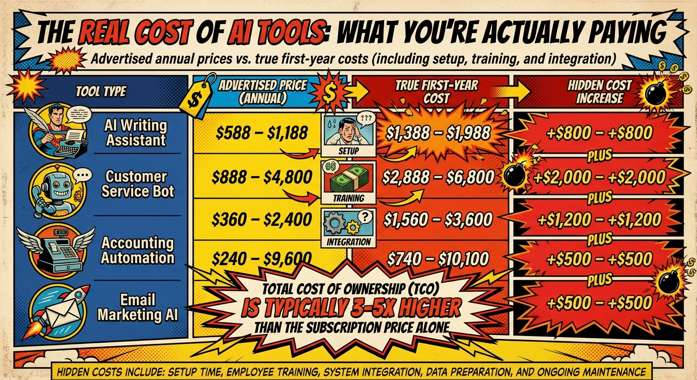 True Cost of AI Tools: Advertised Price vs First-Year Reality