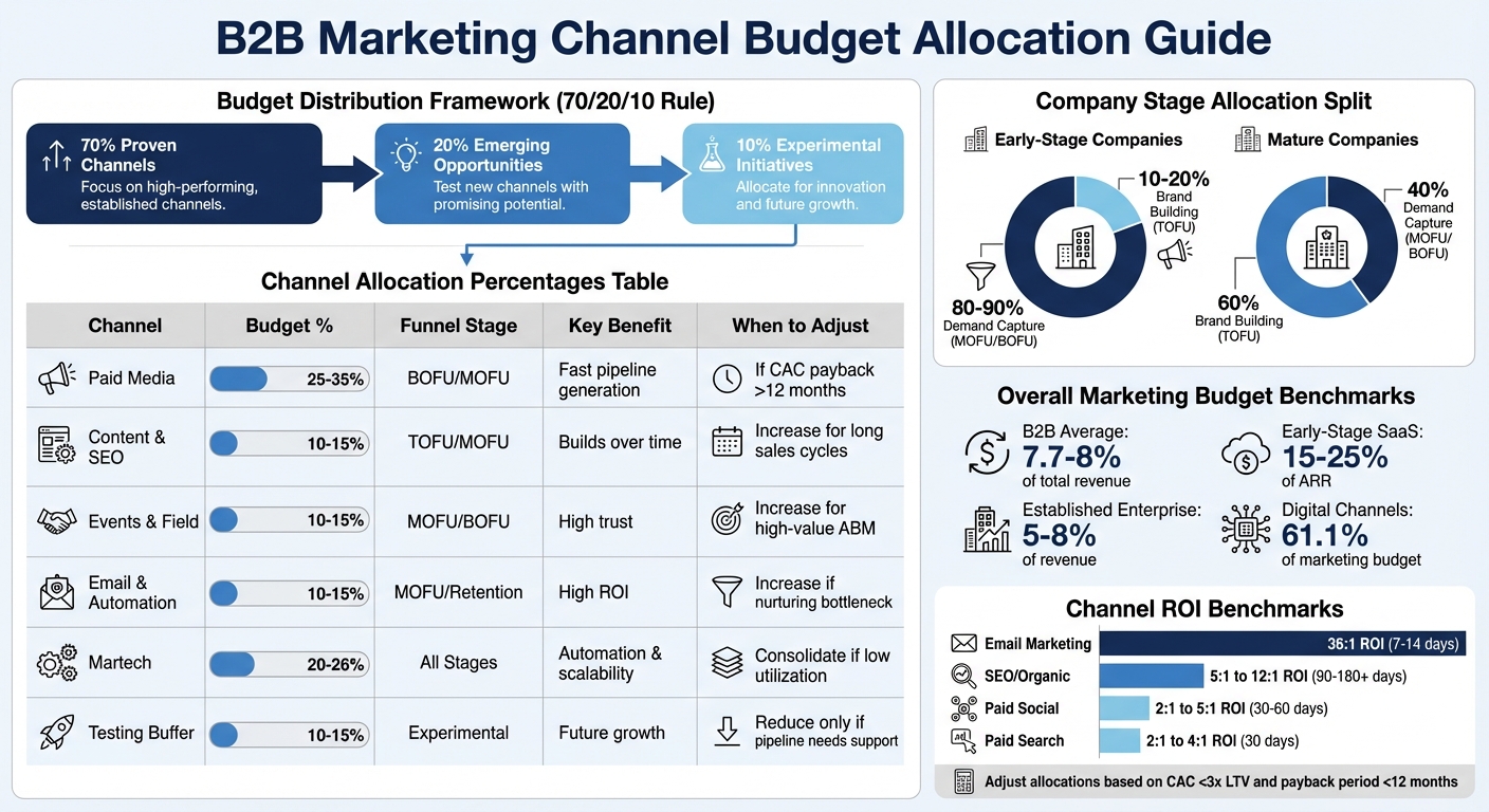B2B Marketing Channel Budget Allocation Guide by Funnel Stage and Performance Metrics