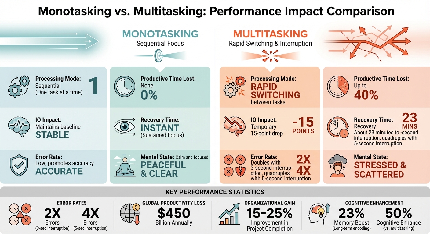 Monotasking vs Multitasking: Performance Impact Comparison