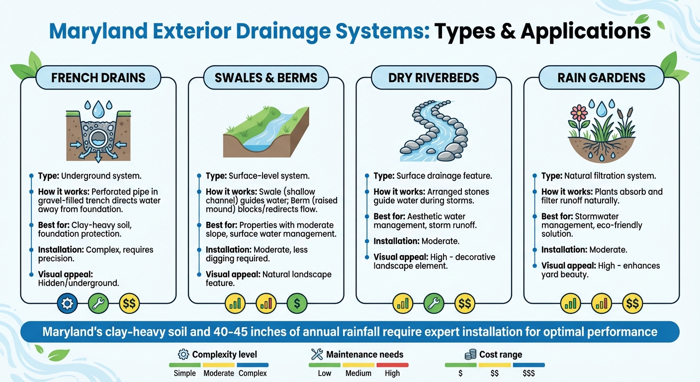Maryland Exterior Drainage Systems Comparison Guide