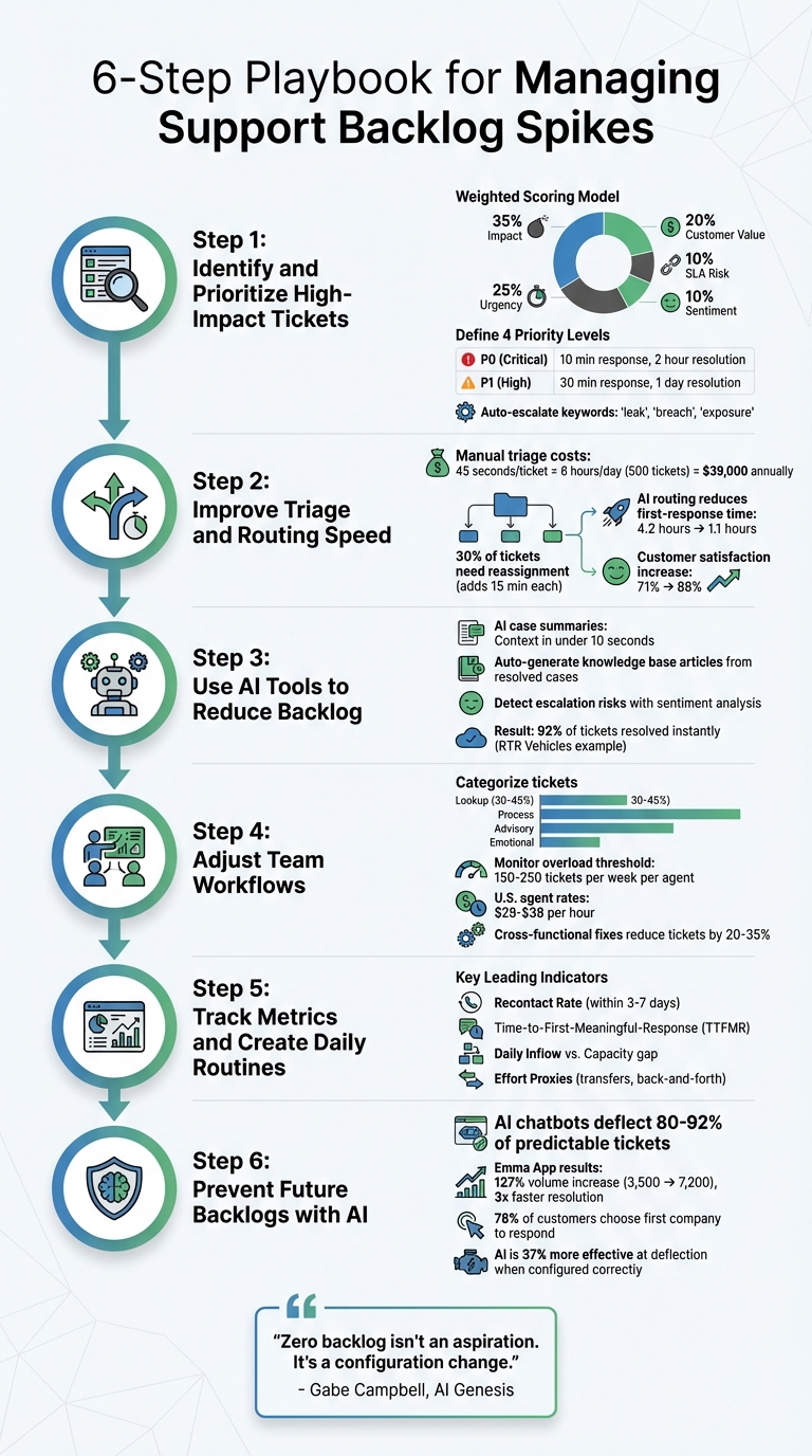 6-Step Playbook for Managing Support Backlog Spikes